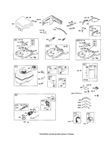 Tank/Motor-Starter/Bracket Control Diagram and Parts List for 120312-0301-E1  Briggs and Stratton Engine